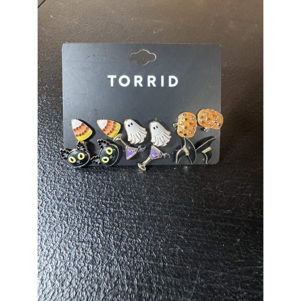 TORRID‎ HALLOWEEN STUD 6 PIECE EARRING SET GOLD NWT
